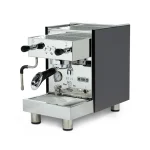 A Bezzera BZ13 DE espresso machine black, showcasing its polished stainless steel and front control panel