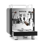A Bezzera DUO DE espresso machine black, showcasing its modern design and touchscreen display