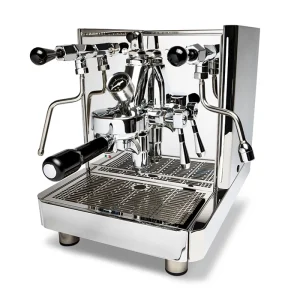 A Quick Mill Vetrano Design Stainless, showcasing its LED lighting and E61 group head