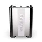 A detailed shot of the Rocket Espresso Appartamento TCA Emerald E61 brew group, highlighting its new angular design with emerald accents