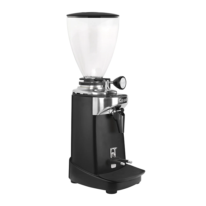 A robust, Ceado E37T coffee grinder Black, showcasing its large bean hopper and sleek design A robust, Ceado E37T coffee grinder Black, showcasing its large bean hopper and sleek design
