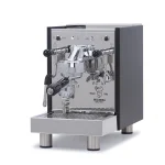 A sleek, Bezzera BZ10 Espresso Machine Black, showcasing its compact size and dual needle gauge