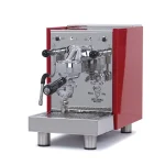 A sleek, Bezzera BZ10 Espresso Machine Red, showcasing its compact size and dual needle gauge