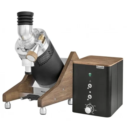 A sleek Coffee Grinder Ceado E37Z Hero with its angled design and single-dose bottles, ready for use