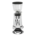 A sleek, ECM V Titan 64 Espresso Grinder Stainless, showcasing its retro-inspired design and prominent hopper