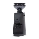 A sleek, Eureka Atom Pro Coffee Grinder Black on a counter, showcasing its compact yet powerful design