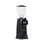 A sleek, Eureka Helios 65 espresso grinder black, highlighting its large bean hopper and prominent touchscreen