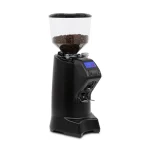 A sleek, Eureka Olympus 75 NEO black on a counter, with its large bean hopper