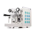 A sleek, Rocket Espresso Appartamento Iridescent with distinctive iridescent side panels, showcasing its unique color-shifting effect