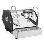 A sleek, stainless steel La Marzocco GS3 Original Automatic espresso machine, showcasing its professional design and digital display.