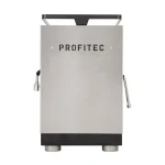 A sleek, stainless steel Profitec JUMP Espresso Machine, highlighting its compact design and E61 group head