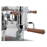 An angled view of the Profitec Pro 800 Lever Espresso Machine, showing the PID display discreetly hidden behind the drip tray