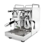 Close-up of the ECM Mechanika Max Espresso Machine PID display, showing temperature readings and menu options