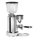 Close-up of the ECM V Titan 64 Espresso Grinder Stainless worm gear adjustment knob, emphasizing its precise control