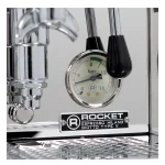 A detailed shot of the E61 group head on the Giotto Cronometro V, highlighting its robust construction