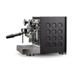 Close-up of the red LED indicator light on the Rocket Espresso Appartamento TCA Black, showing temperature setting flashes