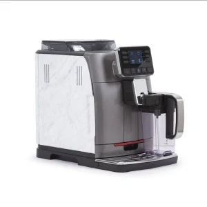 Gaggia Cadorna Prestige White espresso machine with milk carafe and TFT screen